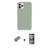 MARSİLYAN™- iPhone 11 Pro Max Kılıf Zirve Modern Özel Seri - Siyah 34D Hayalet Izgaralı Cam + Shine Kamera Lens Koruma Cam - PE