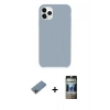 MARSİLYAN™- iPhone 11 Pro Max Kılıf Zirve Modern Özel Seri - Siyah 34D Hayalet Izgaralı Cam + Shine Kamera Lens Koruma Cam - PE