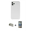 MARSİLYAN™- iPhone 11 Pro Max Kılıf Zirve Modern Özel Seri - Siyah 34D Hayalet Izgaralı Cam + Rainbow Kamera Lens Koruma Cam - YL