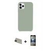 MARSİLYAN™- iPhone 11 Pro Max Kılıf Zirve Modern Özel Seri - Siyah 34D Hayalet Izgaralı Cam + Rainbow Kamera Lens Koruma Cam - YL