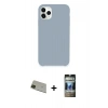 MARSİLYAN™- iPhone 11 Pro Max Kılıf Zirve Modern Özel Seri - Siyah 34D Hayalet Izgaralı Cam + Rainbow Kamera Lens Koruma Cam - YL