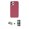MARSİLYAN™- iPhone 11 Pro Max Kılıf Zirve Modern Özel Seri - Siyah 34D Hayalet Izgaralı Cam + Rainbow Kamera Lens Koruma Cam - YL