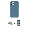 MARSİLYAN™- iPhone 11 Pro Max Kılıf Zirve Modern Özel Seri - Siyah 34D Hayalet Izgaralı Cam + Rainbow Kamera Lens Koruma Cam - YL