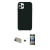 MARSİLYAN™- iPhone 11 Pro Max Kılıf Zirve Modern Özel Seri - Siyah 34D Hayalet Izgaralı Cam + Rainbow Kamera Lens Koruma Cam - YL