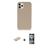 MARSİLYAN™- iPhone 11 Pro Max Kılıf Zirve Modern Özel Seri - Siyah 34D Hayalet Izgaralı Cam + Renkli Kamera Lens Koruma Cam - YL