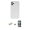 MARSİLYAN™- iPhone 11 Pro Max Kılıf Zirve Modern Özel Seri - Siyah 34D Hayalet Izgaralı Cam + Renkli Kamera Lens Koruma Cam - YL