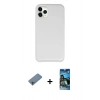 MARSİLYAN™- iPhone 11 Pro Max Kılıf Zirve Modern Özel Seri - Siyah 34D Izgaralı Cam + Shine Kamera Lens Koruma Cam - GI