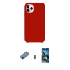 MARSİLYAN™- iPhone 11 Pro Max Kılıf Zirve Modern Özel Seri - Siyah 34D Izgaralı Cam + Shine Kamera Lens Koruma Cam - GI