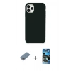 MARSİLYAN™- iPhone 11 Pro Max Kılıf Zirve Modern Özel Seri - Siyah 34D Izgaralı Cam + Shine Kamera Lens Koruma Cam - GI