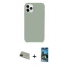 MARSİLYAN™- iPhone 11 Pro Max Kılıf Zirve Modern Özel Seri - Siyah 34D Izgaralı Cam + Rainbow Kamera Lens Koruma Cam - YL