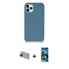 MARSİLYAN™- iPhone 11 Pro Max Kılıf Zirve Modern Özel Seri - Siyah 34D Izgaralı Cam + Rainbow Kamera Lens Koruma Cam - YL