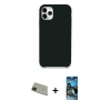 MARSİLYAN™- iPhone 11 Pro Max Kılıf Zirve Modern Özel Seri - Siyah 34D Izgaralı Cam + Rainbow Kamera Lens Koruma Cam - YL