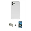MARSİLYAN™- iPhone 11 Pro Max Kılıf Zirve Modern Özel Seri - Siyah 34D Izgaralı Cam + Rainbow Kamera Lens Koruma Cam - YL