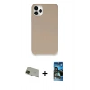 MARSİLYAN™- iPhone 11 Pro Max Kılıf Zirve Modern Özel Seri - Siyah 34D Izgaralı Cam + Rainbow Kamera Lens Koruma Cam - YL