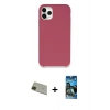 MARSİLYAN™- iPhone 11 Pro Max Kılıf Zirve Modern Özel Seri - Siyah 34D Izgaralı Cam + Rainbow Kamera Lens Koruma Cam - YL