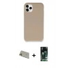 MARSİLYAN™- iPhone 11 Pro Max Kılıf Zirve Modern Özel Seri - Siyah 360 Mat Full Body Arka Koruyucu + Gold Rainbow Kamera Lens Koruma Cam