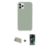MARSİLYAN™- iPhone 11 Pro Max Kılıf Zirve Modern Özel Seri - Siyah 360 Mat Full Body Arka Koruyucu + Gold Rainbow Kamera Lens Koruma Cam