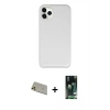MARSİLYAN™- iPhone 11 Pro Max Kılıf Zirve Modern Özel Seri - Siyah 360 Mat Full Body Arka Koruyucu + Gold Rainbow Kamera Lens Koruma Cam