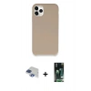 MARSİLYAN™- iPhone 11 Pro Max Kılıf Zirve Modern Özel Seri - Siyah 360 Mat Full Body Arka Koruyucu + Lacivert Pers Alüminyum Kamera Lens