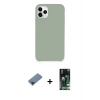 MARSİLYAN™- iPhone 11 Pro Max Kılıf Zirve Modern Özel Seri - Siyah 360 Mat Full Body Arka Koruyucu + Metal Kamera Lens Koruma Cam - MI