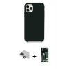 MARSİLYAN™- iPhone 11 Pro Max Kılıf Zirve Modern Özel Seri - Siyah 360 Mat Full Body Arka Koruyucu + Pers Alüminyum Kamera Lens - SH