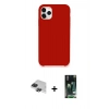MARSİLYAN™- iPhone 11 Pro Max Kılıf Zirve Modern Özel Seri - Siyah 360 Mat Full Body Arka Koruyucu + Pers Alüminyum Kamera Lens - SH