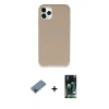 MARSİLYAN™- iPhone 11 Pro Max Kılıf Zirve Modern Özel Seri - Siyah 360 Mat Full Body Arka Koruyucu + Metal Kamera Lens Koruma Cam - SH