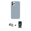 MARSİLYAN™- iPhone 11 Pro Max Kılıf Zirve Modern Özel Seri - Siyah 360 Mat Full Body Arka Koruyucu + Rainbow Kamera Lens Koruma Cam - YL