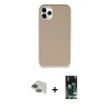 MARSİLYAN™- iPhone 11 Pro Max Kılıf Zirve Modern Özel Seri - Siyah 360 Mat Full Body Arka Koruyucu + Pers Alüminyum Kamera Lens - YL
