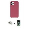 MARSİLYAN™- iPhone 11 Pro Max Kılıf Zirve Modern Özel Seri - Siyah 360 Mat Full Body Arka Koruyucu + Pers Alüminyum Kamera Lens - YL