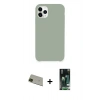 MARSİLYAN™- iPhone 11 Pro Max Kılıf Zirve Modern Özel Seri - Siyah 360 Mat Full Body Arka Koruyucu + Rainbow Kamera Lens Koruma Cam - YL