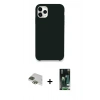 MARSİLYAN™- iPhone 11 Pro Max Kılıf Zirve Modern Özel Seri - Siyah 360 Mat Full Body Arka Koruyucu + Pers Alüminyum Kamera Lens - YL