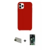 MARSİLYAN™- iPhone 11 Pro Max Kılıf Zirve Modern Özel Seri - Siyah 360 Mat Full Body Arka Koruyucu + Rainbow Kamera Lens Koruma Cam - YL
