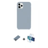 MARSİLYAN™- iPhone 11 Pro Max Kılıf Zirve Modern Özel Seri - Siyah 3D Antistatik Cam Ekran Koruyucu + Shine Kamera Lens Koruma Cam - GI