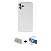 MARSİLYAN™- iPhone 11 Pro Max Kılıf Zirve Modern Özel Seri - Siyah 3D Antistatik Cam Ekran Koruyucu + Rainbow Kamera Lens Koruma Cam - GD