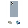 MARSİLYAN™- iPhone 11 Pro Max Kılıf Zirve Modern Özel Seri - Siyah 3D Antistatik Cam Ekran Koruyucu + Rainbow Kamera Lens Koruma Cam - GD