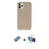 MARSİLYAN™- iPhone 11 Pro Max Kılıf Zirve Modern Özel Seri - Siyah 3D Antistatik Cam Ekran Koruyucu + Metal Kamera Lens Koruma Cam - GD