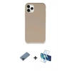 MARSİLYAN™- iPhone 11 Pro Max Kılıf Zirve Modern Özel Seri - Siyah 3D Antistatik Cam Ekran Koruyucu + Metal Kamera Lens Koruma Cam - MI