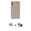 MARSİLYAN™- iPhone 11 Pro Max Kılıf Zirve Modern Özel Seri - Siyah 3D Antistatik Cam Ekran Koruyucu + Pers Alüminyum Kamera Lens - KI