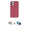 MARSİLYAN™- iPhone 11 Pro Max Kılıf Zirve Modern Özel Seri - Siyah 3D Antistatik Cam Ekran Koruyucu + Pers Alüminyum Kamera Lens - YL