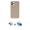MARSİLYAN™- iPhone 11 Pro Max Kılıf Zirve Modern Özel Seri - Siyah 3D Antistatik Cam Ekran Koruyucu + Pers Alüminyum Kamera Lens - SH