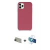 MARSİLYAN™- iPhone 11 Pro Max Kılıf Zirve Modern Özel Seri - Siyah 3D Antistatik Cam Ekran Koruyucu + Rainbow Kamera Lens Koruma Cam - YL