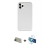 MARSİLYAN™- iPhone 11 Pro Max Kılıf Zirve Modern Özel Seri - Siyah 3D Antistatik Cam Ekran Koruyucu + Rainbow Kamera Lens Koruma Cam - YL