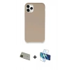 MARSİLYAN™- iPhone 11 Pro Max Kılıf Zirve Modern Özel Seri - Siyah 3D Antistatik Cam Ekran Koruyucu + Rainbow Kamera Lens Koruma Cam - YL