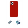 MARSİLYAN™- iPhone 11 Pro Max Kılıf Zirve Modern Özel Seri - Siyah 3D Antistatik Cam Ekran Koruyucu + Shine Kamera Lens Koruma Cam - GS