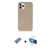 MARSİLYAN™- iPhone 11 Pro Max Kılıf Zirve Modern Özel Seri - Siyah 3D Antistatik Cam Ekran Koruyucu + Shine Kamera Lens Koruma Cam - GS