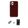 MARSİLYAN™- iPhone 11 Pro Max Kılıf Zirve Modern Özel Seri - Siyah 3D Antistatik Hayalet Cam Ekran Koruyucu + Metal Kamera Lens Koruma Cam - GS