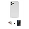 MARSİLYAN™- iPhone 11 Pro Max Kılıf Zirve Modern Özel Seri - Siyah 3D Antistatik Hayalet Cam Ekran Koruyucu + Pers Alüminyum Kamera Lens - KI