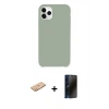 MARSİLYAN™- iPhone 11 Pro Max Kılıf Zirve Modern Özel Seri - Siyah 3D Antistatik Hayalet Cam Ekran Koruyucu + Renkli Kamera Lens Koruma Cam - TU