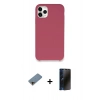 MARSİLYAN™- iPhone 11 Pro Max Kılıf Zirve Modern Özel Seri - Siyah 3D Antistatik Hayalet Cam Ekran Koruyucu + Shine Kamera Lens Koruma Cam - GD
